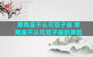 摩羯座不认可双子座 摩羯座不认可双子座的原因
